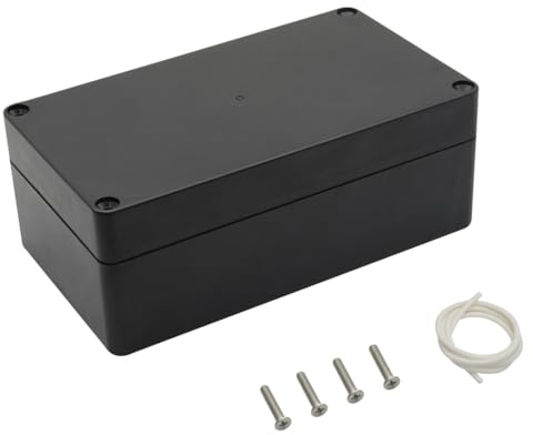 LeMotech Projektlåda ABS plast fördelningsbox IP65 vattentät elektriska lådor, universellt hölje svart ytterstorlek 158 x 90 x 60 mm (1 st.)