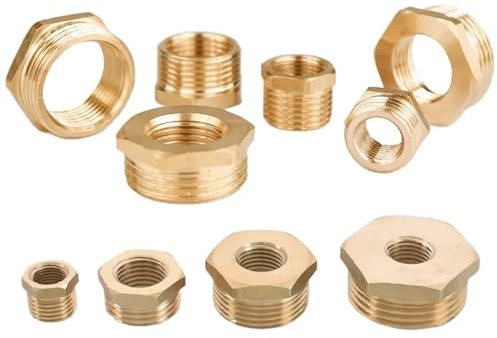 Messing Hex Buchse Reduzierstück Rohrverschraubung F auf M Gewinde 1/8 1/4 3/8 1/2 3/4 Reduzierung Kupfer Wasser Gas Adapter Koppler Stecker (Color : F 04 To M G1, Size : 20 Pcs)