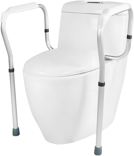 Toilet Safety Frame, Adjustable Height/Width Toilet Safety Rails Grab Bars