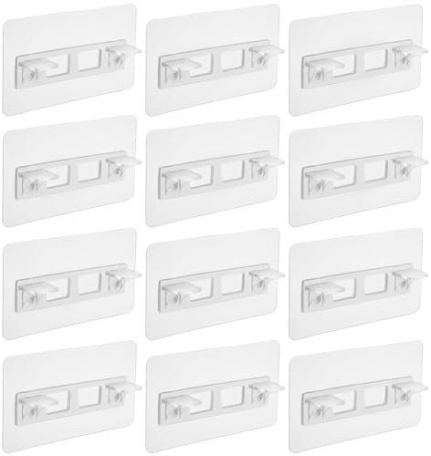 12 Pcs Adhesive Shelf Bracket Punch Free Shelf Support Pegs Shelf Clips for Cabinets Shelves Closet Clapboard Kitchen