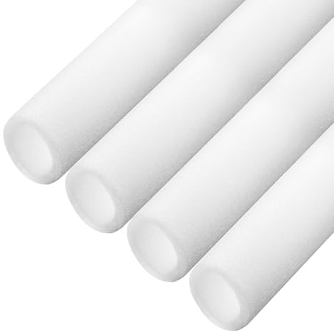 sourcing map Rohrisolierung, Schaumstoffrohr, Rohrummantelung, 60 mm Innendurchmesser, 80 mm Außendurchmesser, Gefrierschutz für Kupferrohre, Weiß, 4 Stück