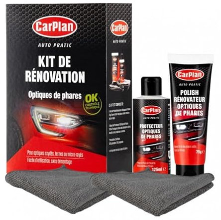 Carplan Auto Pratic Kit de rénovation d'optique de phares