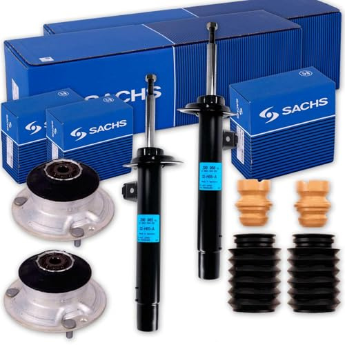SACHS Gasdruck Stoßdämpfer + Domlager + Protection-Kit vorne passend für E46