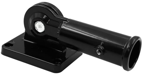 POFET Flag Pole Holder, Adjustable Heavy Duty Aluminum Flag Pole Bracket for Outside House, Rust-Free Multi-Position Mounting Bracket flag pole clips(Black)
