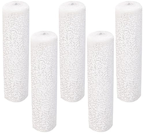 Gipstuch, 5 Rollen Weißer Gipsverband Babybauch Gipsbinden Gipsverband Einzelpackung Gipsabdruck Schnelltrocknend Gips Abdruck Binden zum Basteln Baby Bauch Körperabgüsse Modellbau