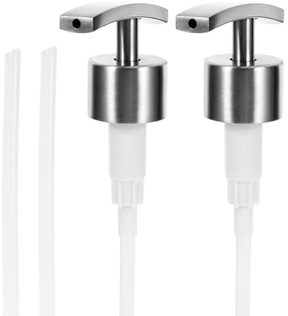 Barlone 2 Stück Edelstahl Seifenspender Pumpkopf, Seifenpumpe Pumpspender, Seifenspender Ersatzpumpe, Spülmittel Pumpkopf, Seifen-Spender Aufsatz (4 Schläuche, 27 mm Gewinde)