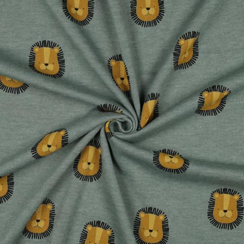 Sweat Melange LIONS | dark mint melange | by Poppy | Ökotex | Meterware
