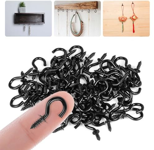 vsshe Schraubhaken Edelstahl, 70 Klein Deckenhaken Wandhaken 1/2 Zoll, für Innen und Außen hängende Pflanzen Kunst Dekorationen Schlüssel Weihnachtsdekoration Schraubhaken