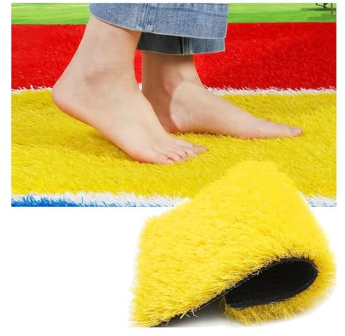 QNDUGJFER Césped Artificial Amarillo, césped Artificial sintético con Orificios de Drenaje, césped Artificial para jardín, 0,78 Pulgadas de Grosor para Exteriores (100 x 200 cm)