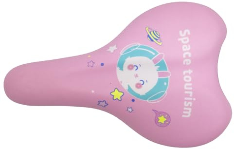 Kids Bike Saddle with Rabbit Design – Foam Padded Bicycle Seat for 12-20 Inch Bikes, Fits 22.2mm Post with Mount – Comfortable Replacement Saddle for Boys and Girls