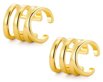 ALEXCRAFT Chunky Ear Ohrclips Dicke Creolen Cuff Clip Ohrringe für Damen | Ohrclip Creolen Chunky Groß Breit Dick Klobig Ohrmanschette Ohne Ohrloch Fake Ear Cuff Clip Ohrringe Ohrklemme Damen Herren
