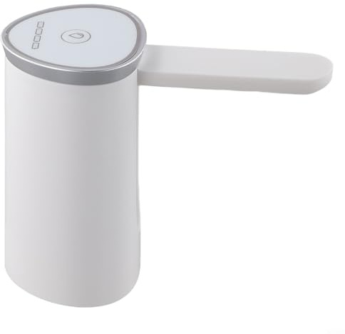Pompa elettrica per brocche d'acqua con design pieghevole, batteria ricaricabile di tipo C da 800 mAh, funzionamento con un pulsante, materiali di grado alimentare per uso domestico o esterno (bianco)