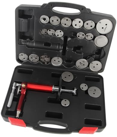 ACOGEDO Kit de Herramientas de Retroceso de Pistón de Freno de 24 Piezas, Herramienta de Rebobinado de Pinza de Freno Neumática de Alta Resistencia de Acero 45 con Presión de Trabajo de