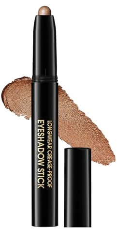 Brauner Schimmer Lidschattenstift,Metallischer Glitzerstift für Eyeliner & Lidschatten,Wasserfest,Langanhaltend,Hoch Pigmentierte, Cremige,Mischbare Textur,Knitterfrei Augen Makeup Stift,Glatt Textur