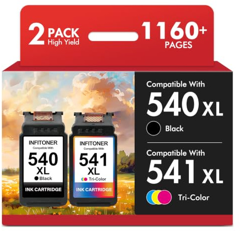 Cartouche Encre PG540XL CL541XL 540 et 541 pour Canon MG3600 MG3650S MG3650