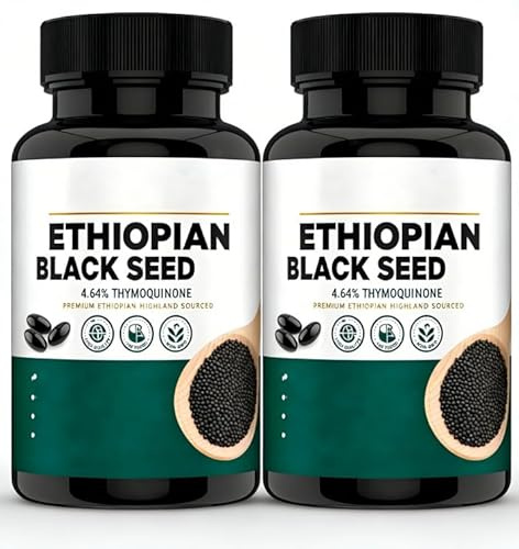 Huile de graines noires d'Éthiopie, 100% pure Nigella sativa, 60 gélules