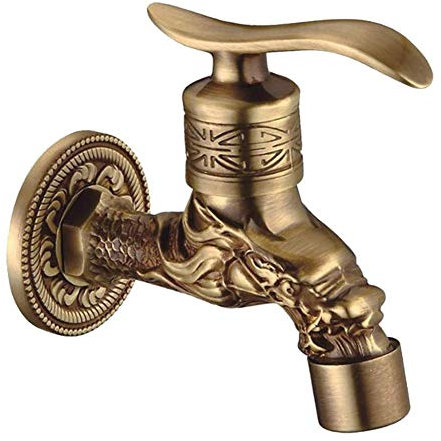 Pultus Vintage Wasserhahn, Antik Messing Wasserhahn 1/2 Zoll, Garten-Wasserhahn, Auslaufventil für Badezimmer Küche Toilette Garten by