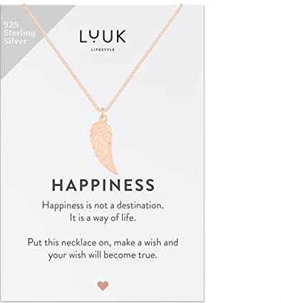 LUUK LIFESTYLE 925 Sterlingsilber Halskette mit Anhänger | Schmuckgeschenk für Freundin, Verlobte, Wasserfest, Hypoallergen, 50cm Verstellbare Kette