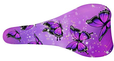 chaqlin Unisex Fahrradsattelbezüge Bling Schmetterling Fahrrad Sitzschutz für Damen Mädchen Mode Sitzpolster Polster Wasser- und Staubabweisend