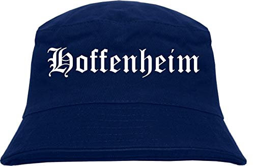 sostex Hoffenheim Fischerhut - Dunkelblau - Altdeutsch - Bedruckt - Bucket Hat Anglerhut Hut L/XL Dunkelblau