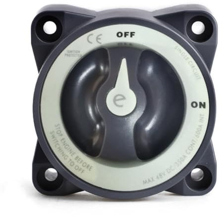 Batterietrennschalter,MoreChioce 12V-48V Batterie Trennschalter Hauptschalter 350A Batteriewahlschalter für Boot Marine Auto LKW Wohnmobile,Schwarz