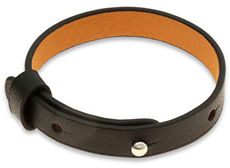 Made by Nami Veganes Leder-Armband in Versch. Farben - Verstellbares Herren Surfer-Armband - Casual Männer-Schmuck (Schwarz)