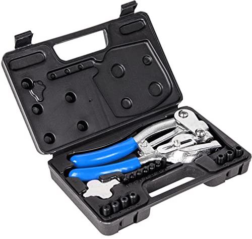 NiQinWuKin Metal Hole Punch Tool Set - Professional Heavy Duty Hole Punch for Metal - Hand 3/32in to 9/32in for Aluminum, Brass and Steel Sheet with Storage Box - Blue