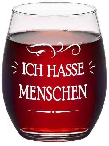 Joymaking Ich hasse Menschen Weinglas Personalisierte Geschenke für Frauen Männer zum Geburtstag Weihnachten Beste Freundin Geburtstagsgeschenk Lustige Geschenke für Kollegen