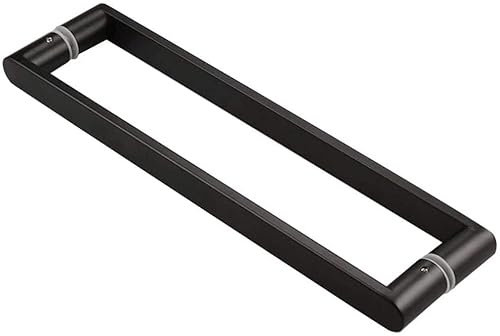 XHALERY Duschtürknauf, polierter massiver Edelstahlgriff, Badewannenabtrennung, runder Badezimmer-Türknauf, schwarz (Size : 500mm Hole to Hole)