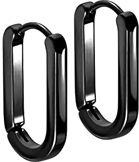 FILANGO 1 Paar Chirurgenstahl Creolen OVAL Ohrring Ohrclicker Ohr Schmuck Farbauswahl