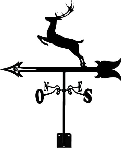 JESSAH Wetterfahne Wetterfahne Bauernhof Retro Wetterfahne Windrichtungsanzeige Windrichtungsanzeige Hirsch Form Outdoor Ornamente Bauernhof Hinterhof Rasen Dekor
