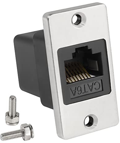 QIANRENON RJ45 Rectangulaire Panneau Réseau Adaptateur Cat6A Femelle à Femelle Ethernet Connecteur Montage Prise blindée, Pour Appareils De Bureau Murs