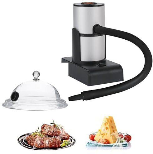 Fumoir de cuisine - Couvercle en dôme inclus - Fumoir - Fumer la viande, les boissons et les aliments - Infuseur d'intérieur - Cadeau ultime d'accessoires de cuisine sous-vide