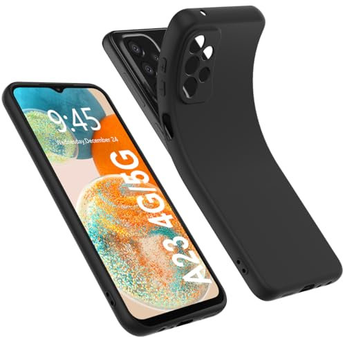 Garegce Case for Samsung Galaxy A23 4G/5G, Mobile Phone Case Samsung A23 Ultra Thin Lightweight Silicone Soft TPU Scratch-Resistant Shockproof Protective Case - 6.6 Inch - Black