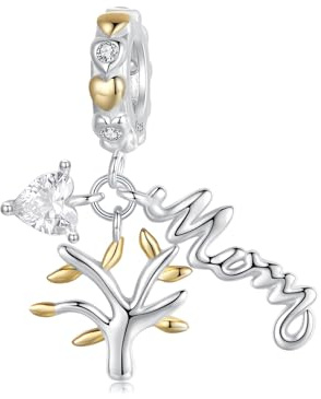 Pendentif Charme Maman pour bracelet Pandora, Charme Arbre de Vie en argent sterling 925, Cadeaux de bijoux pour la fête des mères pour maman, fille, sœur