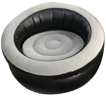 eBoutik - Deluxe Inflatable Lounge Chair – Soft Plush Fabric Seat for Indoor & Outdoor – For Home, Garden, Gaming & Summer Beach Relaxation (Grey)