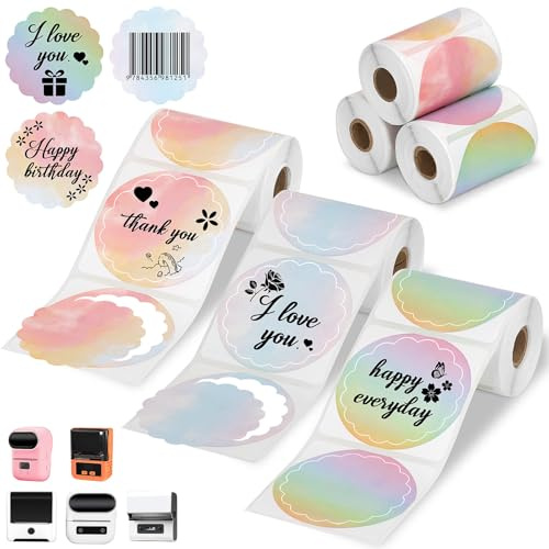 Etichette termiche di carta per SUPVAN T50M Pro, Phomemo M220 M200 M221 M110 etichette Maker, 1,96 '' x 1,96 '' impermeabile mini carta stampante per fai da te logo codice a barre diario note note