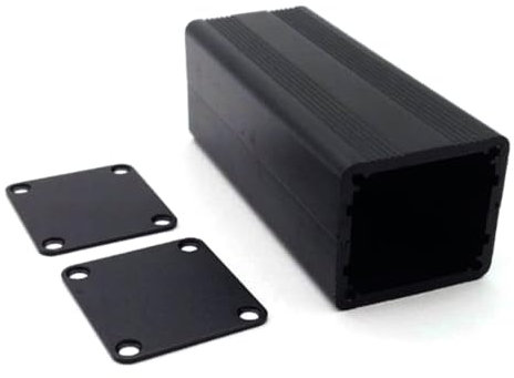 Scatola refrigerante in alluminio, scatola di giunzione elettronica, scatola di distribuzione per circuiti stampati, 29 x 32 x 80 mm (nero)