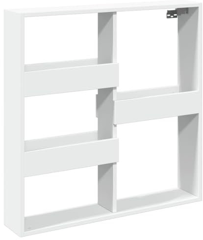vidaXL Wandschrank, Wandregal Hängeschrank mit Stauraum, Schrank Regal Hängend Dekorativ, Wohnzimmer Schweberegal Bücherregal Hängeregal, Weiß Holzwerkstoff