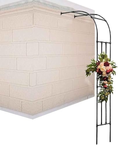 Metall-Rankgitter für Kletterrosen, Reben, schwarz, halber Bogen, für den Außenbereich, Wandpflanzenstütze, einfache Montage, weiß, 120 x 240 cm
