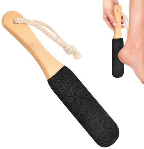 1PCS Foot Scrubber Hard Skin Black Foot File & Pumice Stone Foot Pumice Stone for feet Foot Scrubber with Wooden Handle Remove Hard Dead Skin Callus and Dry Cracked Corn Feet in Shower