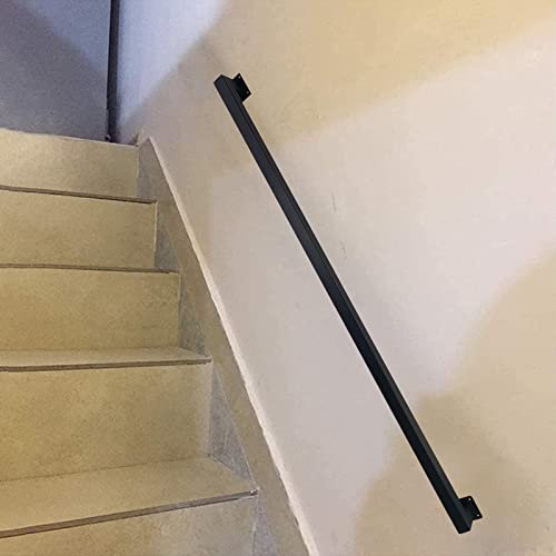Industrielles Rohr-Handlauf-Set für Treppen, rutschfestes Handgeländer mit Halterungen, quadratisch, robustes Design, 2,1 m Länge