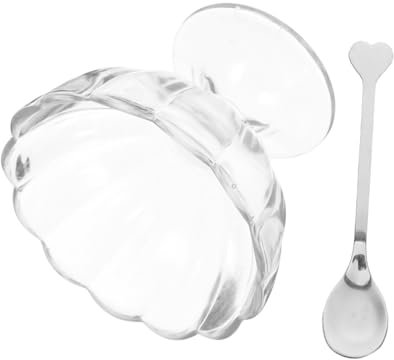 POPETPOP Coppetta Gelato Creativa in Plastica Trasparente Con Design Elegante Lotus Coppa Dessert Unica Per Casa Party e Picnic Leggera e Portatile