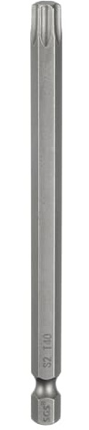QUARKZMAN T40 Punte Cacciaviti Torx 4 (100mm) L Set Precisione | Gambo Esagonale 1/4, Magnetiche, Senza Foro, Antimanomissione, a Stella a 6 Punte, in Acciaio S2, per Uso Industriale