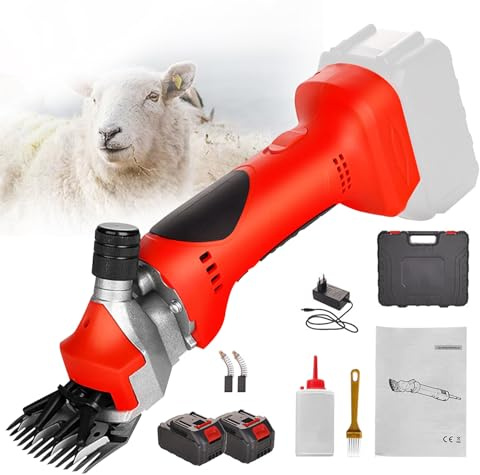 Sändlös Elektriska Professionella Fårsaxpaket, Pet Cat Dog Grooming Clippers Med 1/2 St Litium Battery Horse Hair Trimmer 13-Tooth, 6-Hastighet Och 2800 Varv/minut 2 Batteries