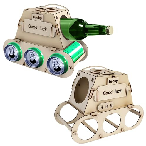 Corpower Portabottiglie in Legno, Contenitore per Birra in Legno, Divertente Regalo per Uomini, Regalo di Compleanno Originale, Porta Bottiglie di Birra fai da te, per Feste di Compleanno