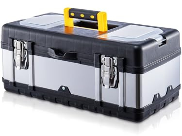 Tool Box Organiser Heavy Duty Metal Latch Stackable Portable Toolbox Storage Organiser for Small Parts for Tools (14Inch)