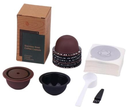 Capsules de café rechargeables Ver-tuo – 150 ml et 230 ml, compatibles Nespresso, avec couvercle, cuillère et brosse réutilisables