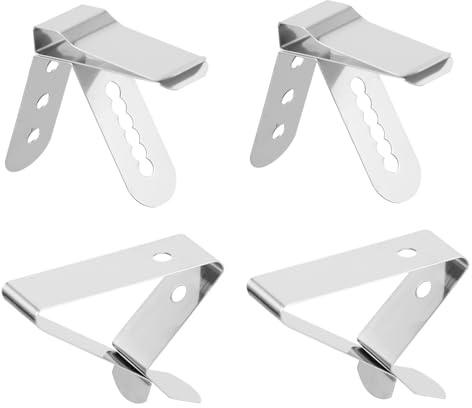 HEATSHAKING 4Pcs Thermometer Clip Stainless Steel Meat Thermometer Clamps for Bbq Cooking Oil Pan and Coffee Pot Temperature Probe Holder