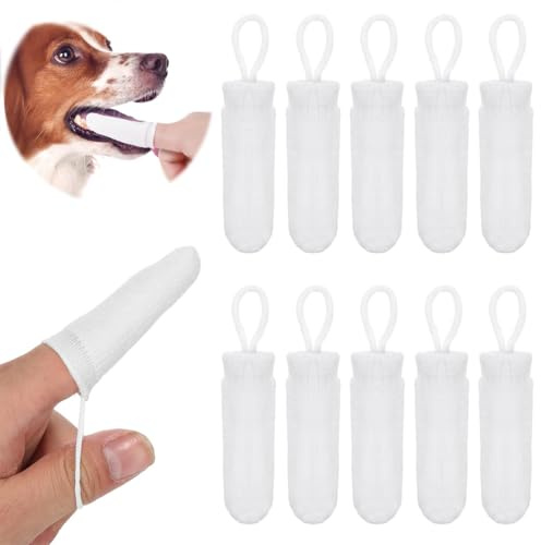 JYNXOR 10 Pièces 360° Brosses à Doigts pour Chien et Chat Pour le Nettoyage et le Soin des Dents du Chien Élimine la Plaque Dentaire Souple pour Animaux de Compagnie